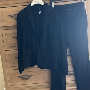 Casual Marccain Black jacket  and  flared Pants Set